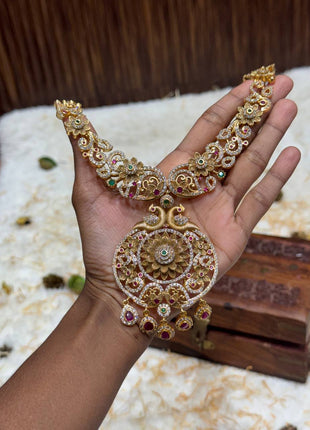Temple with Diamond look Stone Jewellery