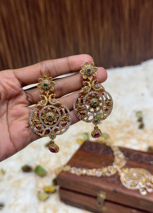 Temple with Diamond look Stone Jewellery