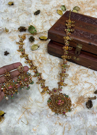 Temple with Diamond look Stone Jewellery