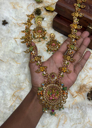 Temple with Diamond look Stone Jewellery