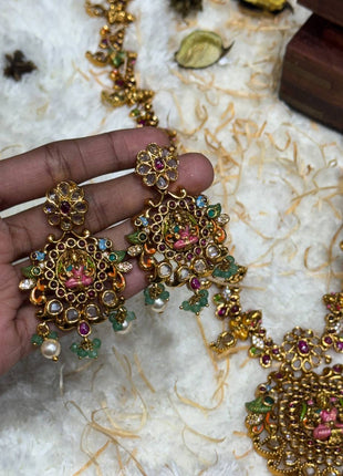 Temple with Diamond look Stone Jewellery