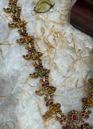 Temple with Diamond look Stone Jewellery