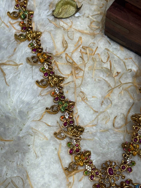 Temple with Diamond look Stone Jewellery