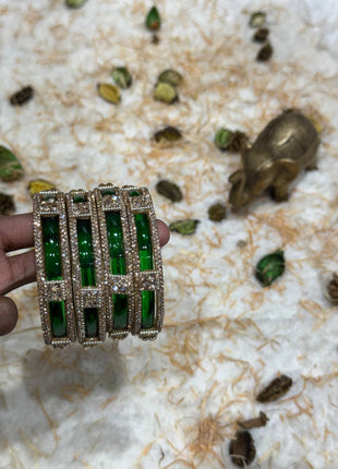 Side Bangle With Stone Work