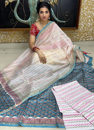 Pure Maheshwari Silk Suit ( Unstitched)