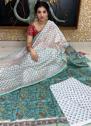 Pure Maheshwari Silk Suit ( Unstitched)