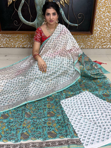 Pure Maheshwari Silk Suit ( Unstitched)