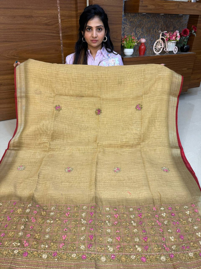 Pure Linen With French Knot