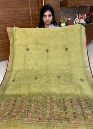 Pure Linen With French Knot