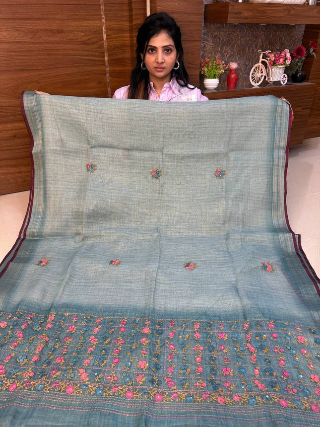 Pure Linen With French Knot