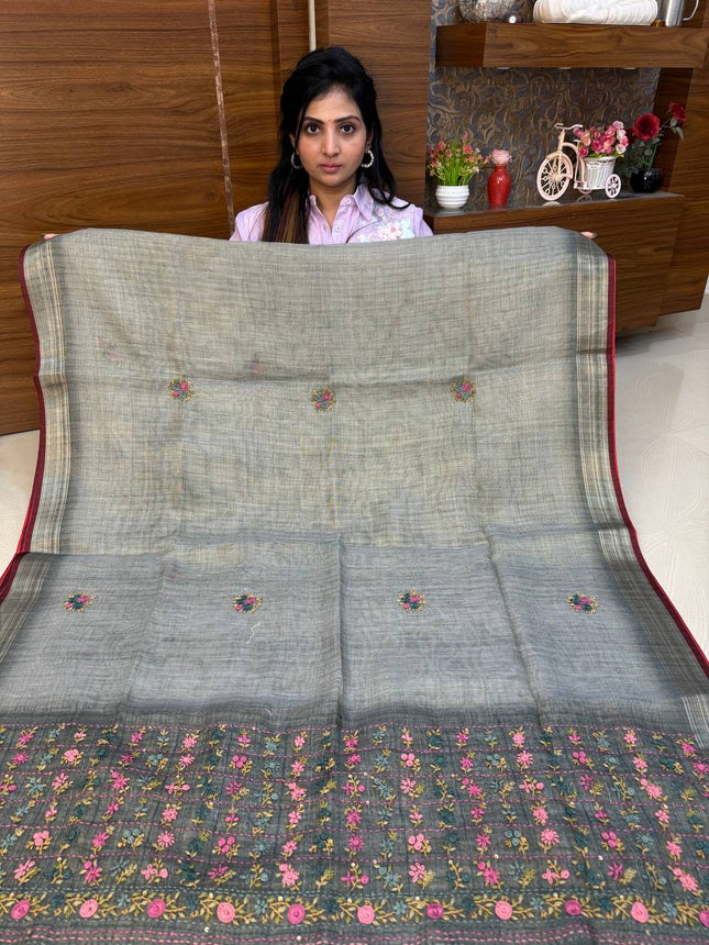 Pure Linen With French Knot