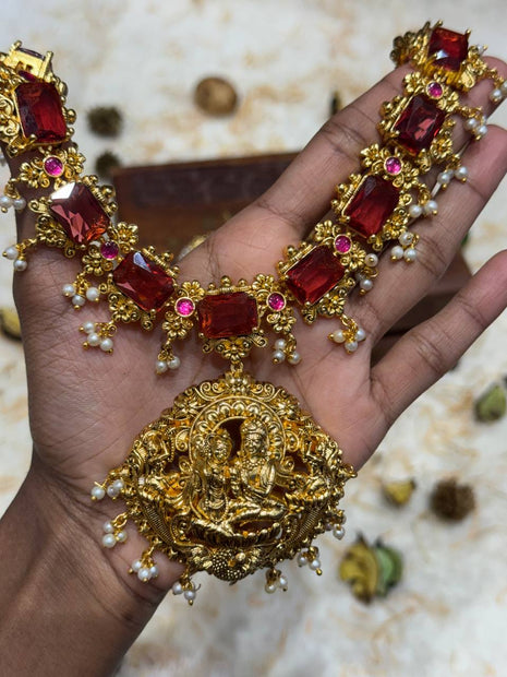 Temple with Diamond look Stone Jewellery