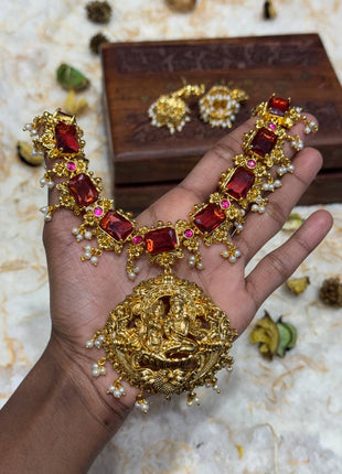 Temple with Diamond look Stone Jewellery