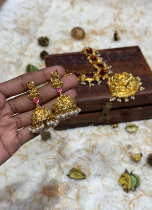 Temple with Diamond look Stone Jewellery