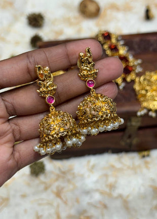 Temple with Diamond look Stone Jewellery