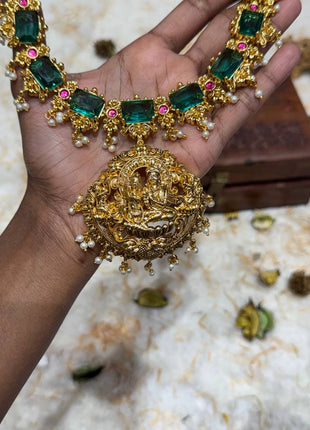 Temple with Diamond look Stone Jewellery