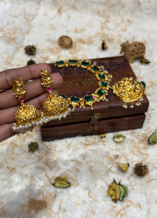 Temple with Diamond look Stone Jewellery