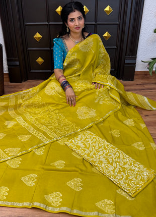 Bagur Cotton Suit (Unstitched)