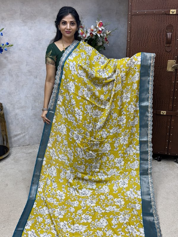 Dola Silk with Lace Border