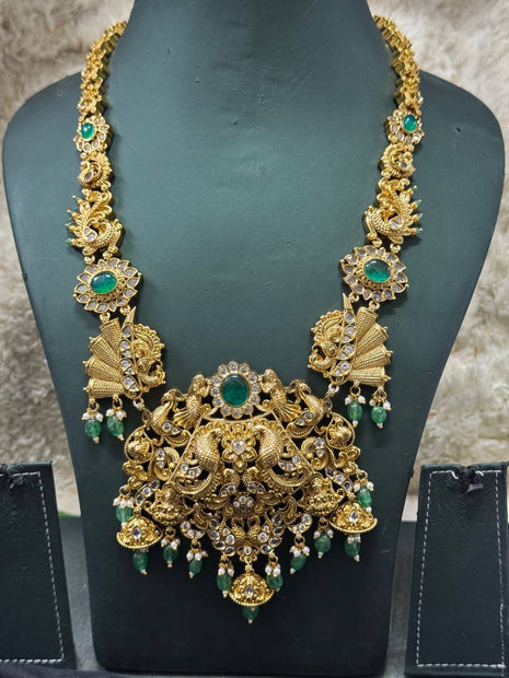 Temple with Diamond look Stone Jewellery
