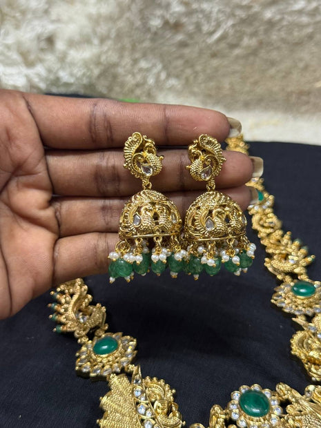Temple with Diamond look Stone Jewellery