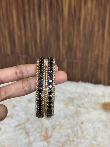 Side Bangle With Stone Work