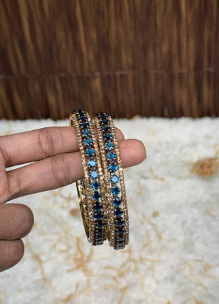 Side Bangle With Stone Work