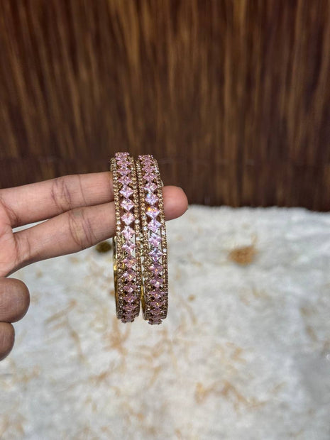 Side Bangle With Stone Work