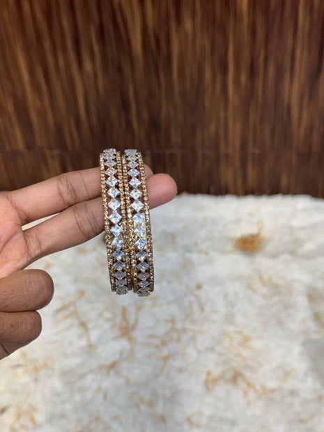 Side Bangle With Stone Work