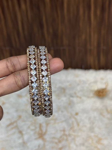 Side Bangle With Stone Work