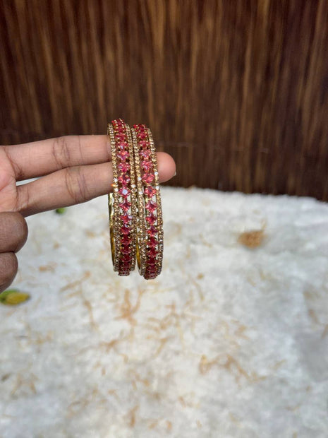 Side Bangle With Stone Work