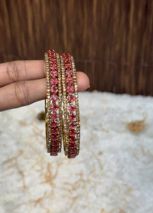 Side Bangle With Stone Work