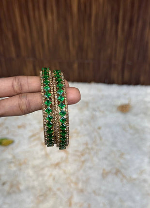 Side Bangle With Stone Work