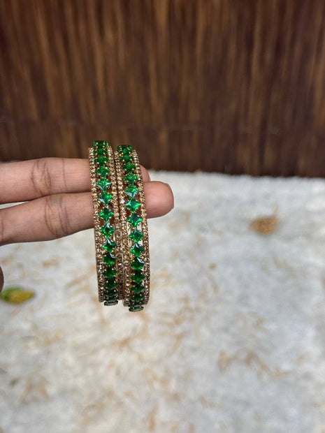 Side Bangle With Stone Work