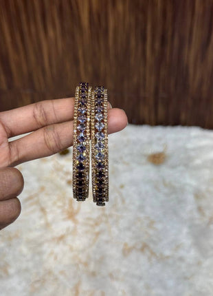 Side Bangle With Stone Work