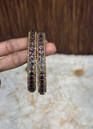 Side Bangle With Stone Work