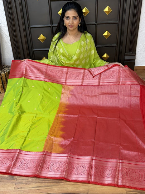 Premium Kanchi Silver Zari