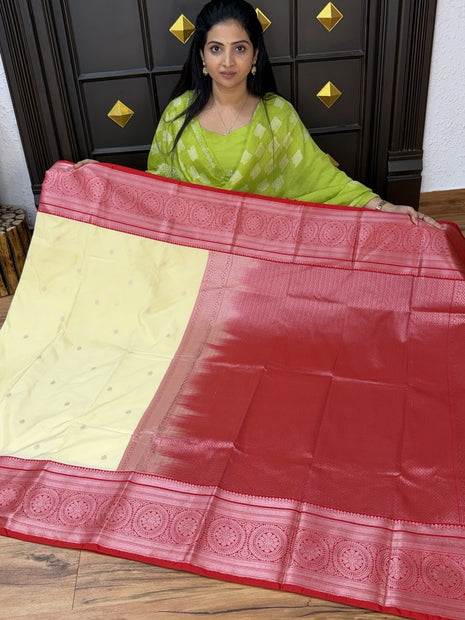 Premium Kanchi Silver Zari