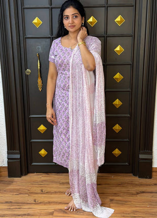 Bagur Cotton Suit (Unstitched)