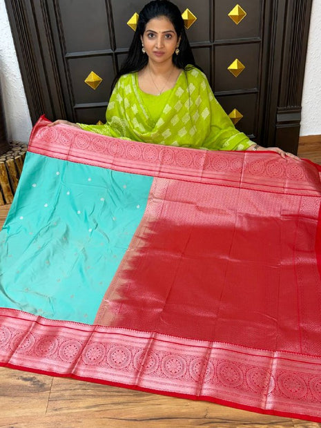 Premium Kanchi Silver Zari