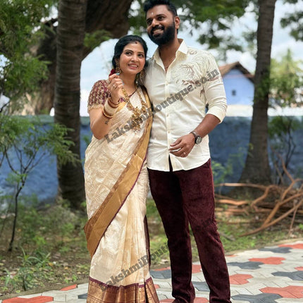 Kanchi Silk With Rich Embroidery Work