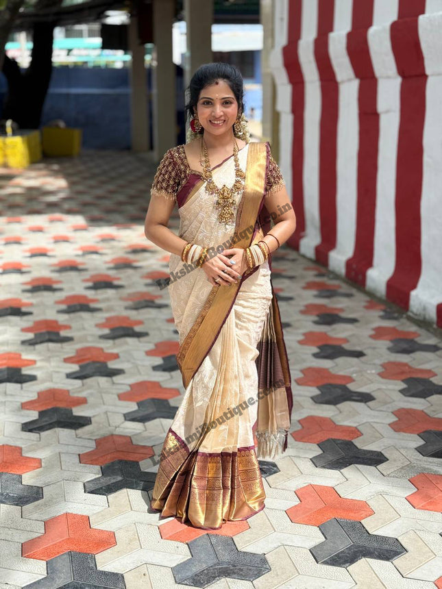 Kanchi Silk With Rich Embroidery Work