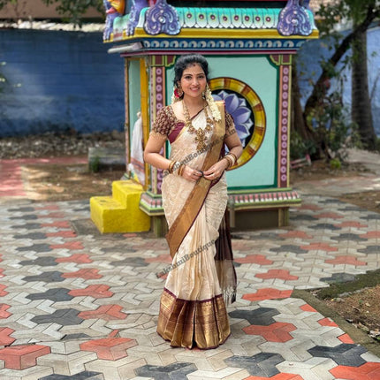 Kanchi Silk With Rich Embroidery Work