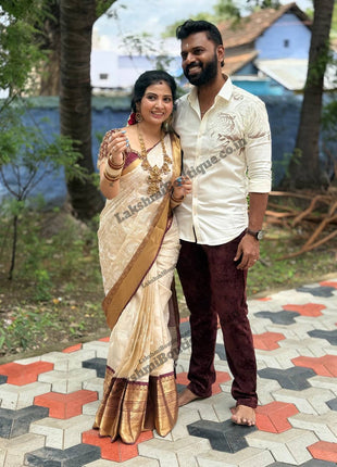 Kanchi Silk With Rich Embroidery Work