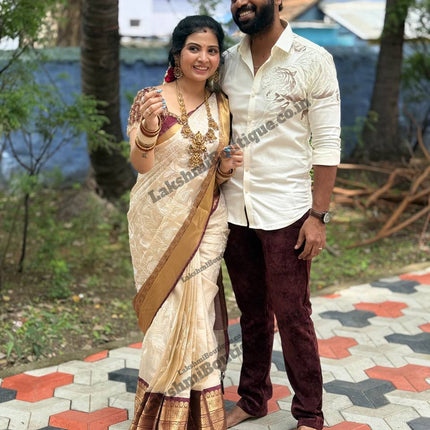 Kanchi Silk With Rich Embroidery Work