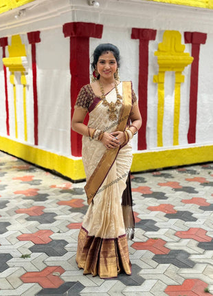 Kanchi Silk With Rich Embroidery Work