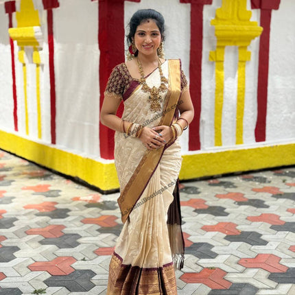 Kanchi Silk With Rich Embroidery Work