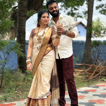 Kanchi Silk With Rich Embroidery Work