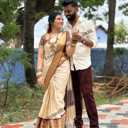 Kanchi Silk With Rich Embroidery Work