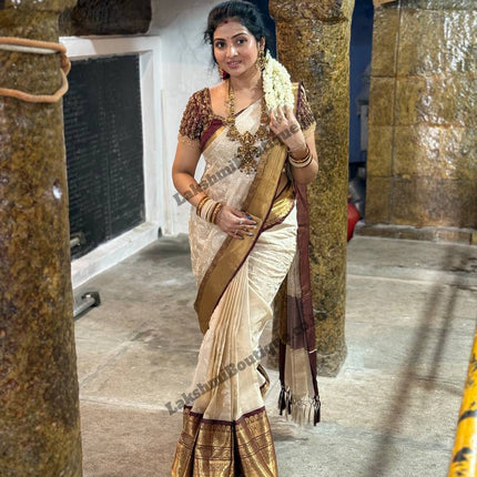 Kanchi Silk With Rich Embroidery Work